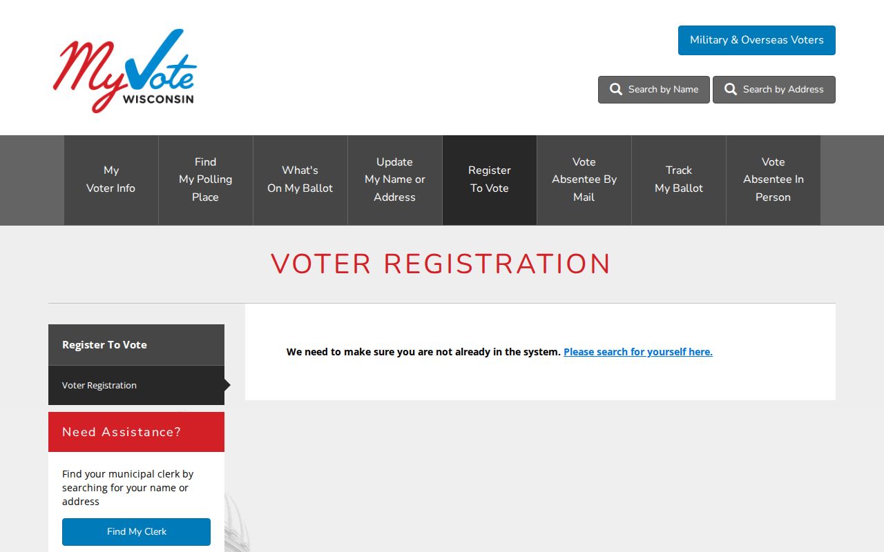 MyVote Wisconsin name and address lookup for a Beloit voter