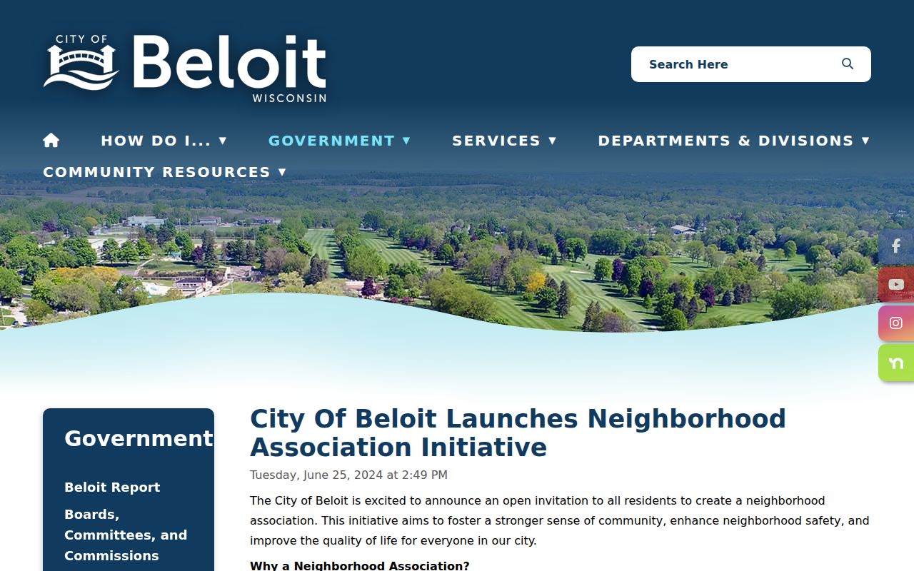 City of Beloit neighborhood association initiative page